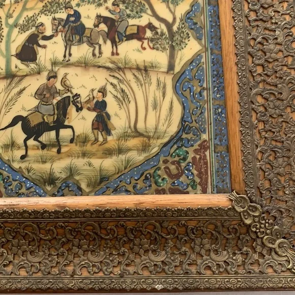 Hand painted on ivory? I am not an expert!! This is a very beautiful .